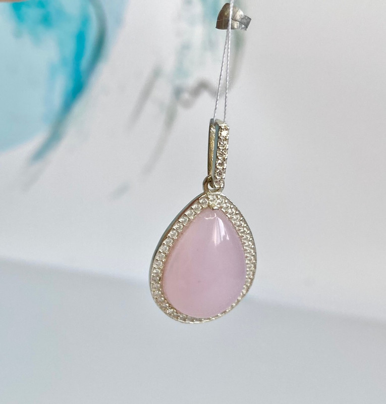Кулон у сріблі з рожевим кварцом Жанетт