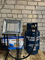 Комплект 2в1- керамічний газовий нагрівач і плита 3.5 кВт із балоном 27 л, Туреччина обігріває до 40 кв.