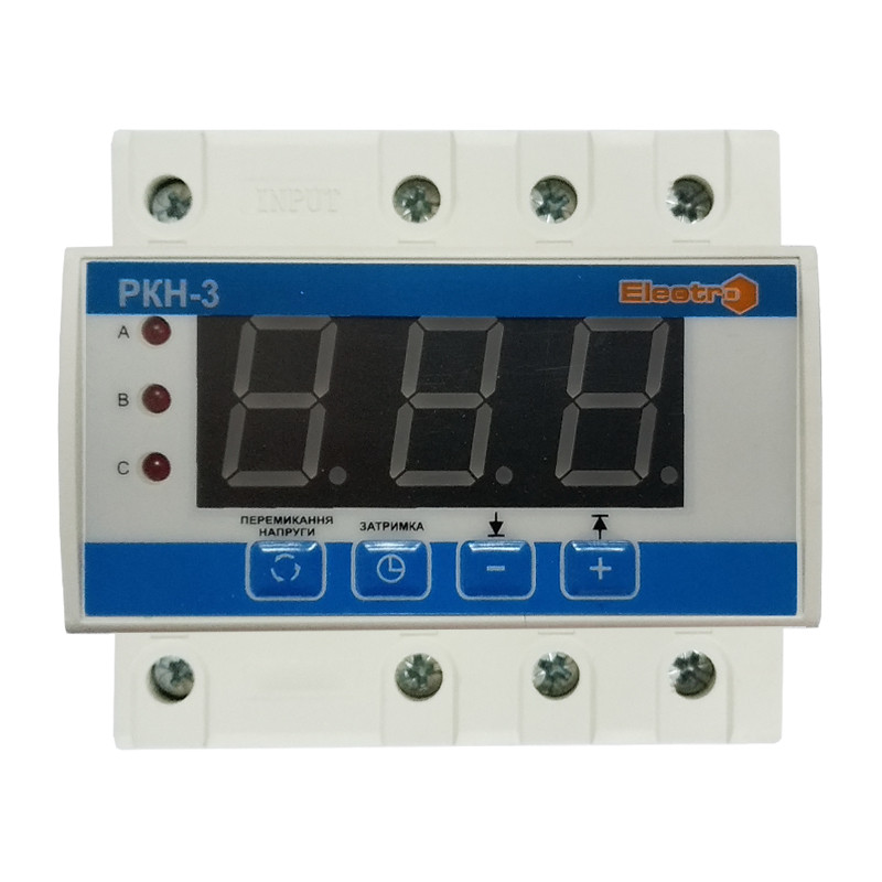 Реле контролю напруги РКН-3, 3P+N, 63А, 400В, (аналог Zubr, Новатек) Electro