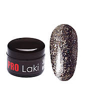 Гель-лак з блискітками Рідка слюда PRO-Laki (Чорне срібло #4) 6ml