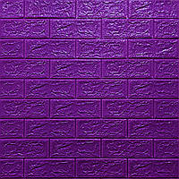 Декоративные внутренние стеновые панели, кирпич самоклеющийся, кирпичные панели Кирпич Фиолетовый 700x770x5мм,
