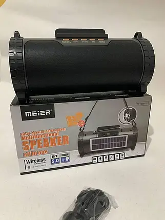 Радіоприймач-колонка для солдата з ліхтарем і сонячною панеллю Meier M-V18BT-S, фото 1