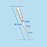 Наконечники 100 мкл з фільтром для піпет-дозатора Універсальні стерильні без ДНКаз РНКаз (1000 шт в упаковці)