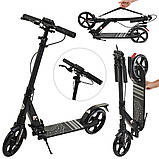 Самокат міський двоколісний для дітей від 8 років з ножним гальмом ITRIKE SR 2-058-B Чорний, фото 2