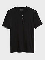 Футболка мужская хенли Banana Republic Organic Cotton Black, размер М