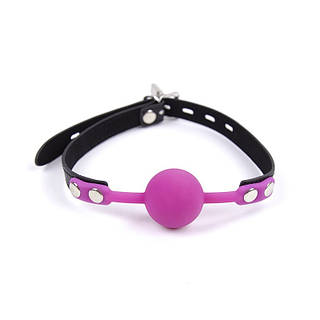 Top Quality Silicon Material Seamless Locking Soft Jelly Rubber Ball Gag purple | Promax