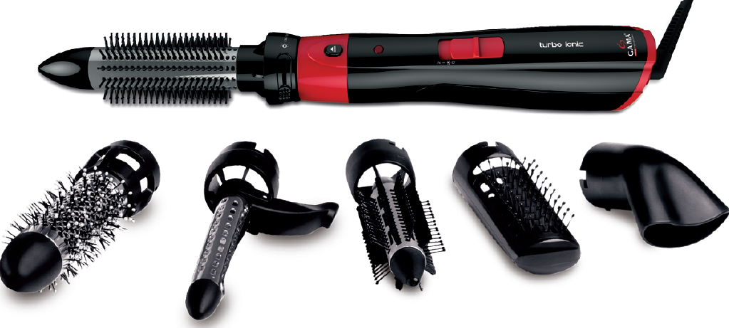 Фен-плойка Gama мультифункційна турбо іон з 6-ма насадками 1200 W