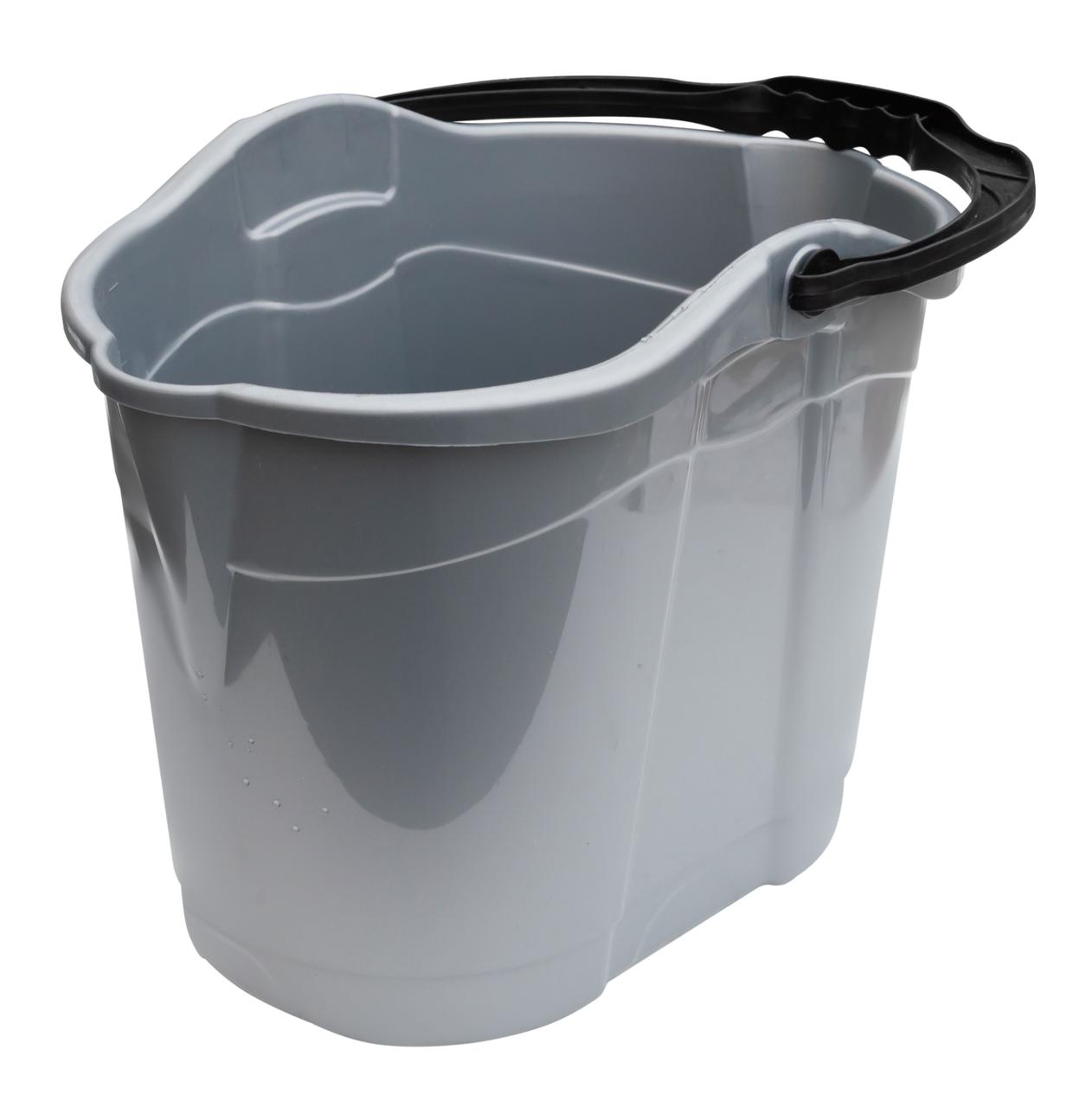 Відро для прибирання 14 літрів овальне сіре 38*26*29.5 см (ПолімерАгро)