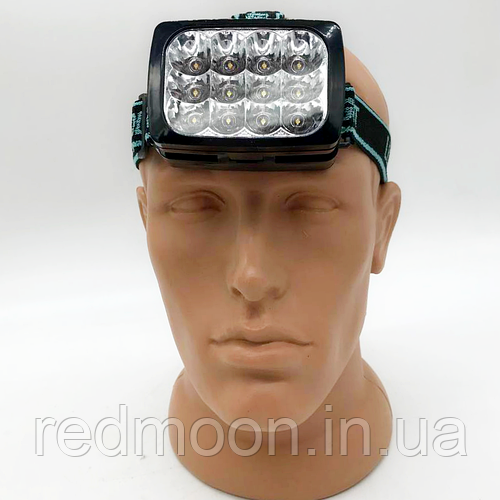 Налобный фонарь аккумуляторный 12 LED, зарядка от сети 220В, YJ-1837 ...