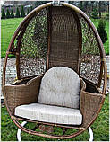 Підвісне крісло-качалка Кокон з натури. ротанга, фото 2