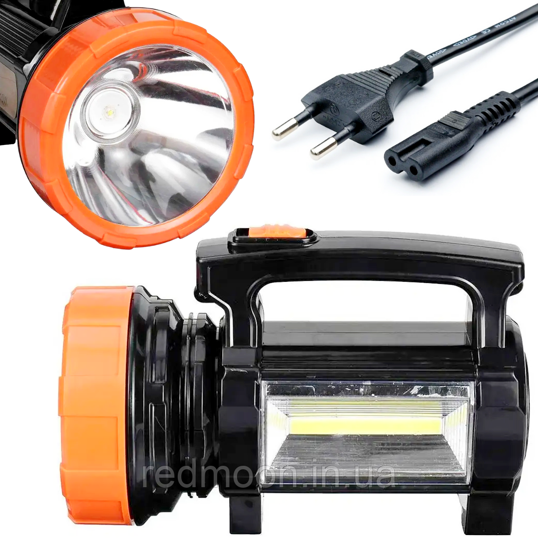 Аварійний ручний ліхтар акумуляторний (220V + Micro USB) з боковою лампою, BenBo BD-008 / Потужний ліхтарик