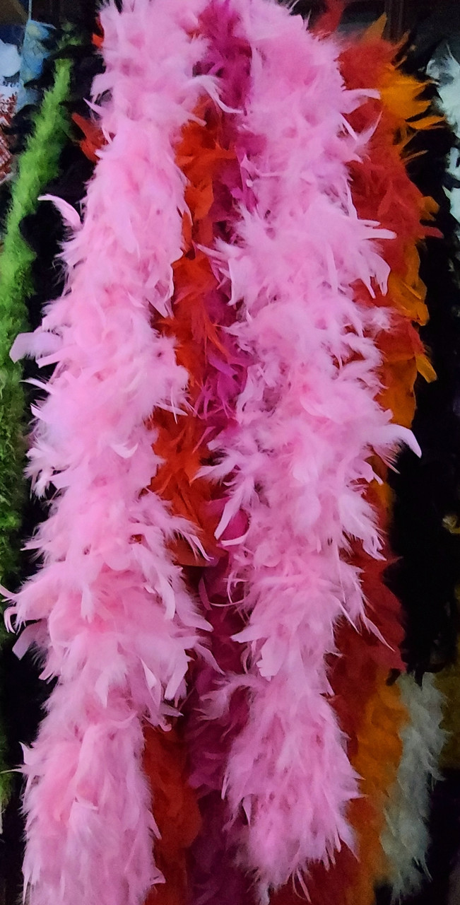 Боа карнавальне з пір'я 1,8 м 80 грамів, Боа пір'яне декоративне Рожевий