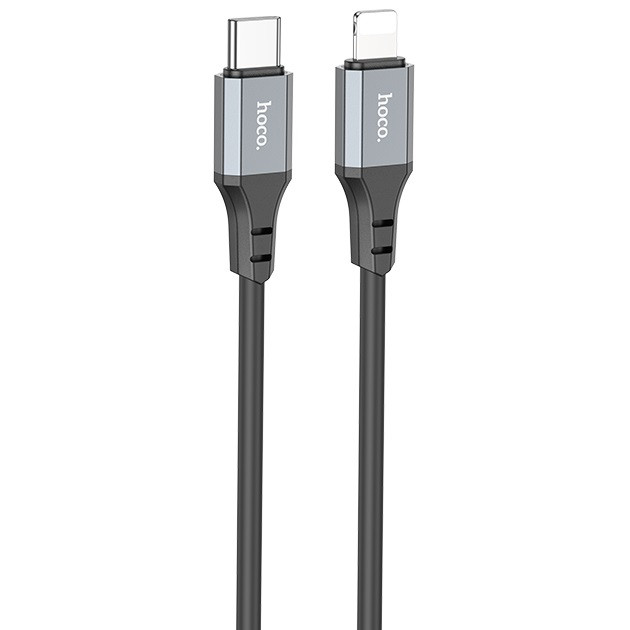 Кабель для заряджання телефону зі швидкою зарядкою Type-C to Lightning Apple iPhone HOCO X86 |100см/20W| Чорний, фото 1