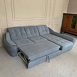Кутовий розкладний диван графітового кольору, фото 8