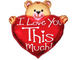 Фольгована міні-куля Ведмедик із серцем (Flexmetal)