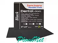 Платки для коффердама 152*152мм 36шт медиум (черные)/ Хустинки для кофердаму чорні/Dental Dams Sanctuary