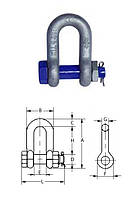 Скоба такелажная типа G2150 (прямая, болт-гайка) 8.5 т