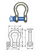 Скоба такелажная типа G209 (6:1, омегообразная, винт) 2 т