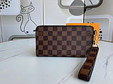 Чоловічий брендовий клатч LV (690037) коричневий, фото 2