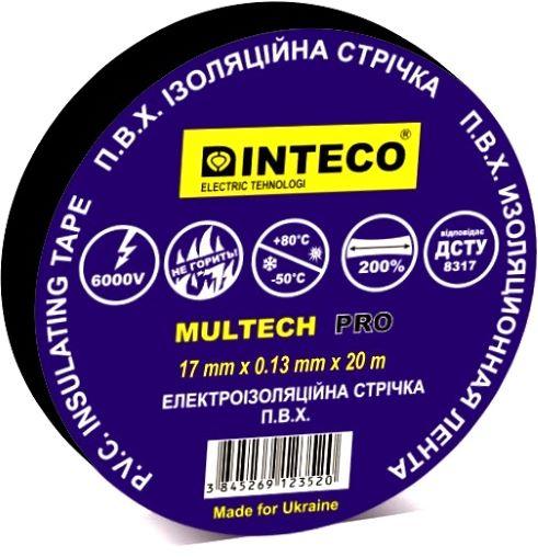 Ізострічка INTECO MULTECH PRO 20 м Чорна (Електроізоляційна стрічка Інкеко)