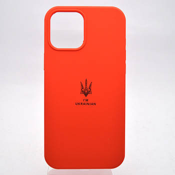 Чохол з патріотичним принтом Silicon Case Print Тризуб для iPhone 12 Pro Max Red/Червоний