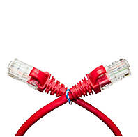 Патч-корд литий RITAR, CCA, UTP, RJ45, Cat.5e, 0,3m, червоний Q1000