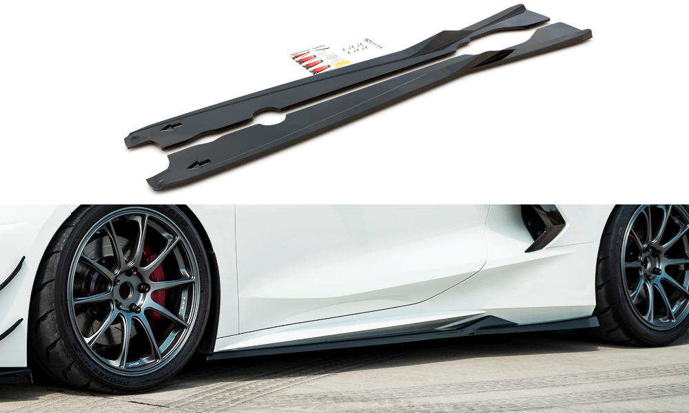 Пороги Chevrolet Corvette C8 тюнінг обвіс спідниця елерон