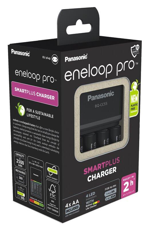 Зарядное устройство PANASONIC BQ-CC55E Smart&Quick charger + 4хAA2450mAh "Eneloop" - фото 1 - id-p506524909