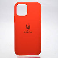 Чехол с патриотическим принтом Silicon Case Print Тризуб для iPhone 12/iPhone 12 Pro Red/Красный