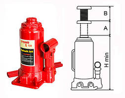Домкрат бутылочный гидравлический ТМ ТОНО 20 т.