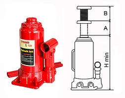 Домкрат пляшковий гідравлічний ТМ ТОНО