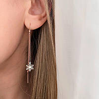 Срібні сережки в позолоті Сніжинки