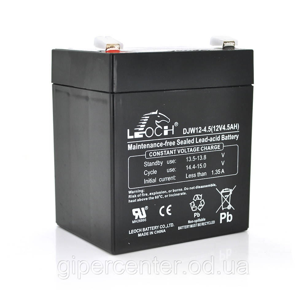 Аккумуляторная батарея DJW12-45 12V 4,5Ah Leoch - фото 1 - id-p1680196056