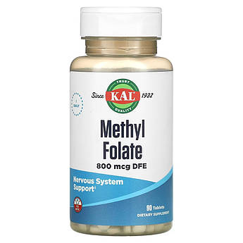 Метилфолат 800 мкг KAL Methyl Folate для серцево-судинної системи 90 таблеток