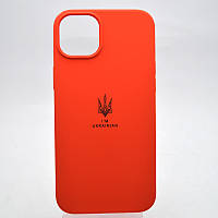 Чехол с патриотическим принтом Silicon Case Print Тризуб для iPhone 14 Plus (Max) Red/Красный