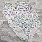 Труси жіночі трикотаж жатка в квіточку БАТАЛ (ростовка 112-128) 100% бавовна 30037186, фото 2
