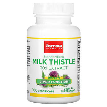 Стандартизована розторопша 150 мг Jarrow Formulas Milk Thistle для печінки 100 вегетаріанських капсул
