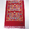 Кашеміровий шарф жіночий бордовий палантин 180*70 см із шовковою вишивкою, фото 4