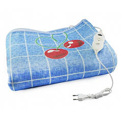 Електропростирадло Electric blanket 5734 блакитне з вишнями 150х120 см (N019603)