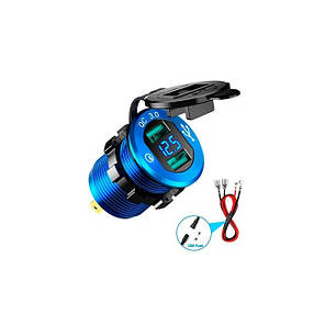 Перехідник у прикурювач 2USB QC3.0 12-24В з вольтметром (N019581), фото 3