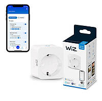 WiZ умная розетка Smart Plug Powermeter Type-F 2300W, Измеритель электроэнергии, Wi-Fi + Bluetooth