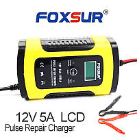 Зарядное импульсное устройство для автомобильного аккумулятора Foxsur 12V 5A, 4-100 Ач (АКБ)