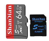 Карта памяти для планшета и телефона Micro SD XC SHANDIAN 64 Gb class 10