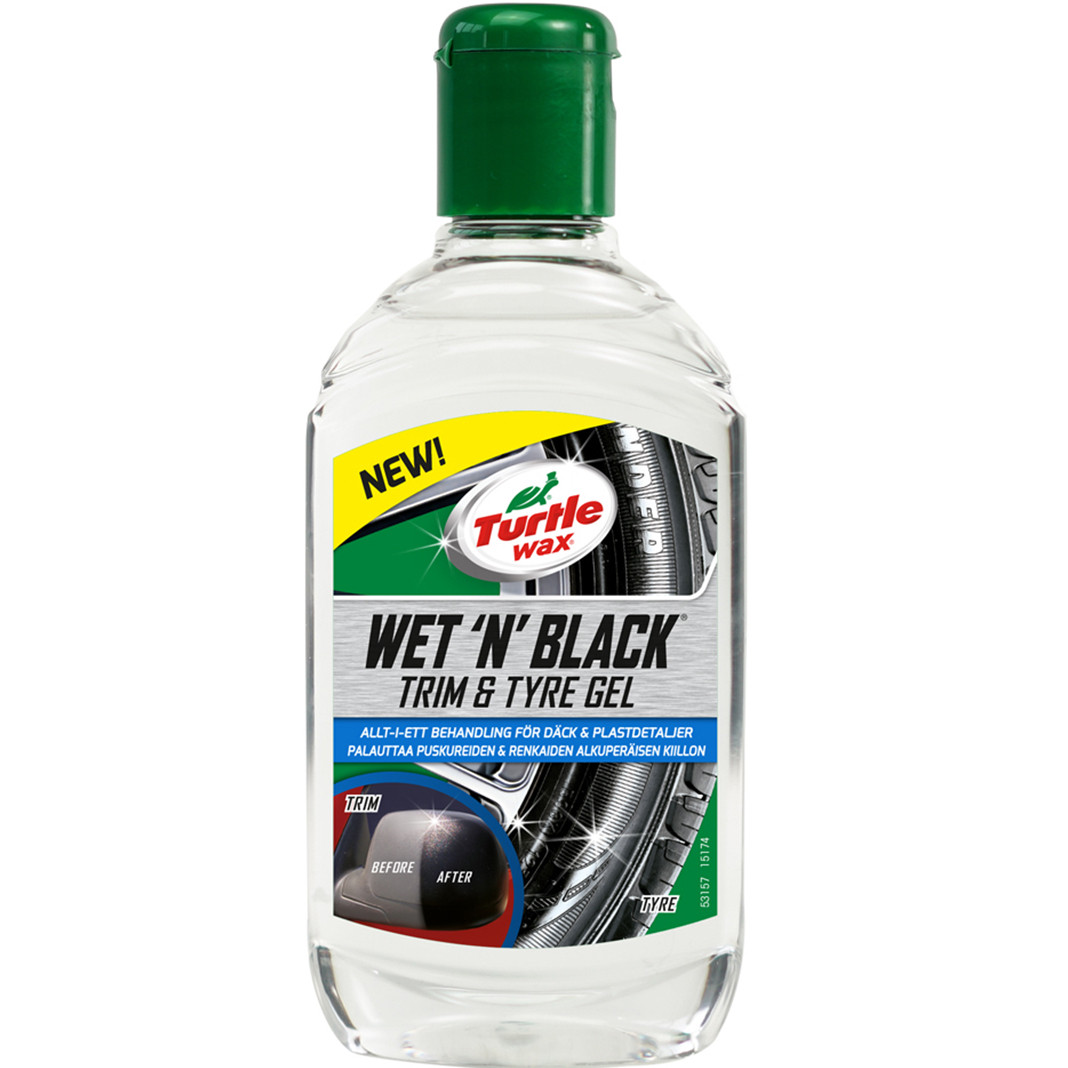 Засіб для шин та пластику "Чорний лоск" Turtle Wax Wet 'N' Black, 300 мл, фото 1