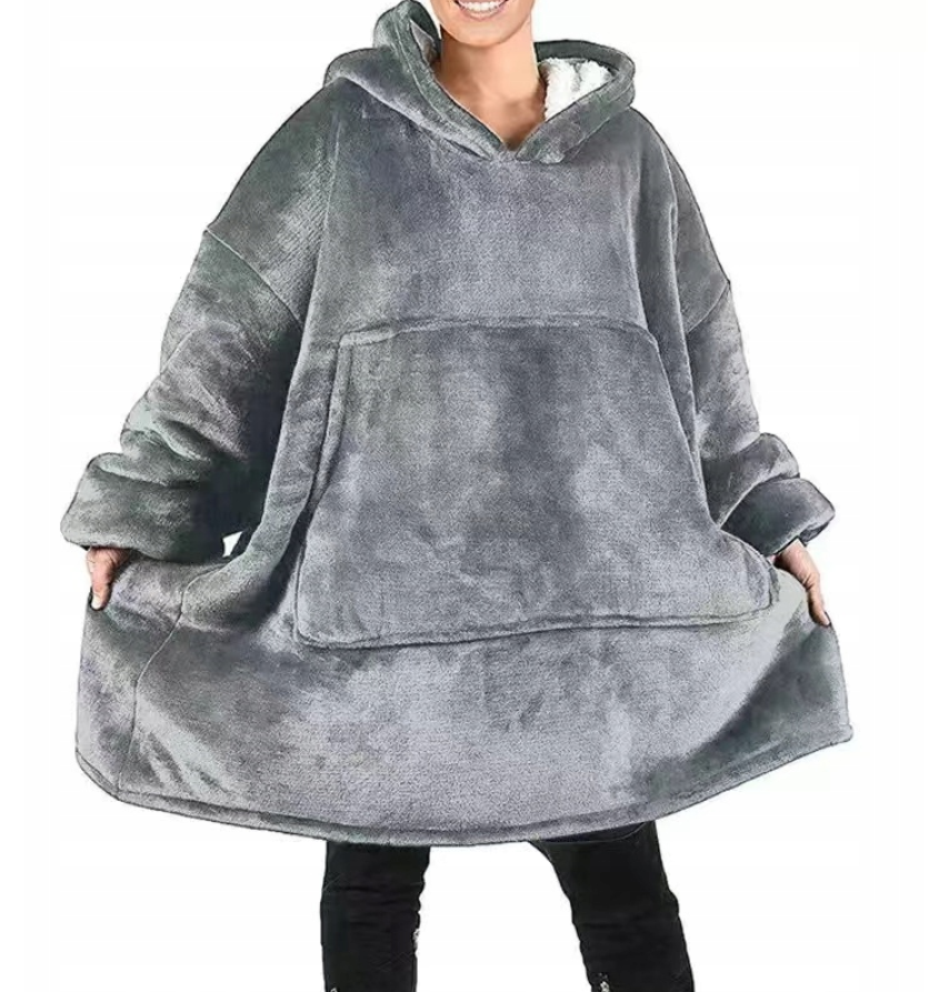 Плед Huggle з капюшоном Ultra Plush Blanket Hoodie Сірий