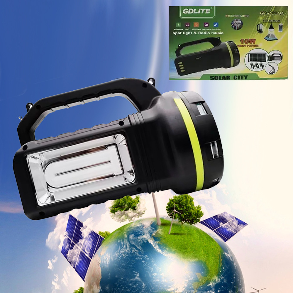 Автономна сонячна система GD-2000А портативна міні електростанція Power bank ліхтар для дачі та будинку