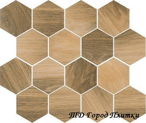 Paradyz Wood Natural Mix Heksagon Mat Mozaika Prasowana 22X25,5