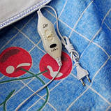 Електропростирадло Electric blanket 5734 блакитне з вишнями 150х120 см S, фото 3