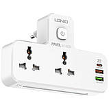 Розгалужувач мережевий LDNIO SC2311 LED лампа 2 розетки, 2USB, 1Type-C білий (SH018044), фото 3