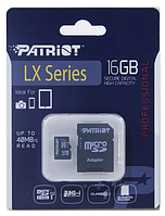 Карта пам'яті Patriot LX Series microSDHC 16GB Class10